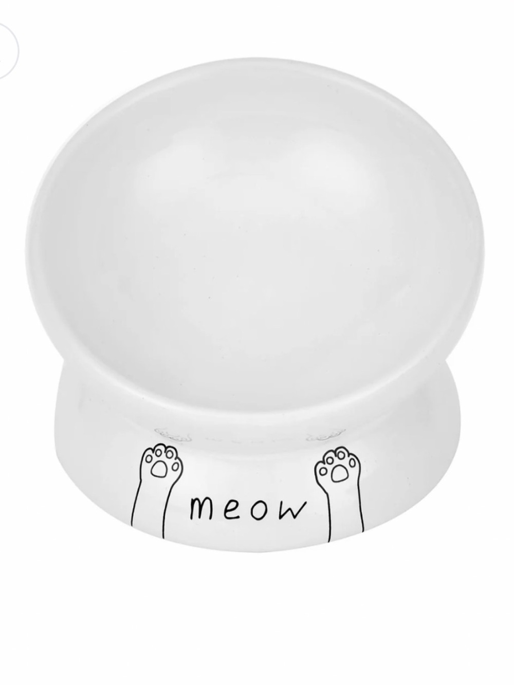 Park Life Designs Elevated Ceramic Cat Dish Bowl For Food White Black